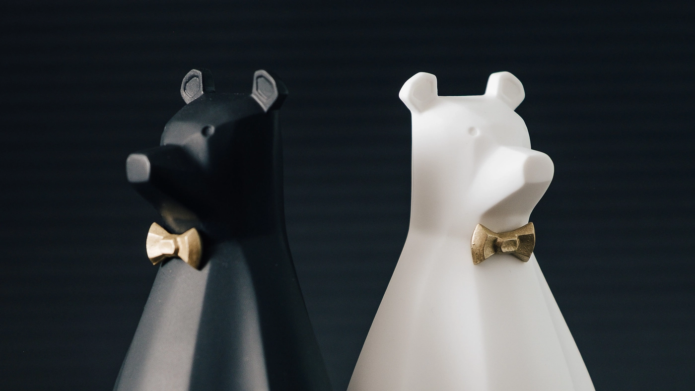 Black and White Rosco with golden Bowtie